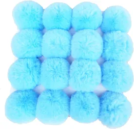 16pcs DIY Pom Pom Keychain Faux Rabbit Fur Ball Key Ring for hat Phone Tag, Handbag Charm