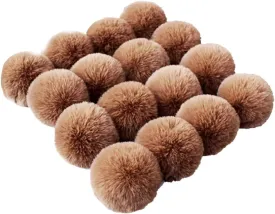 16pcs DIY Pom Pom Keychain Faux Rabbit Fur Ball Key Ring for hat Phone Tag, Handbag Charm