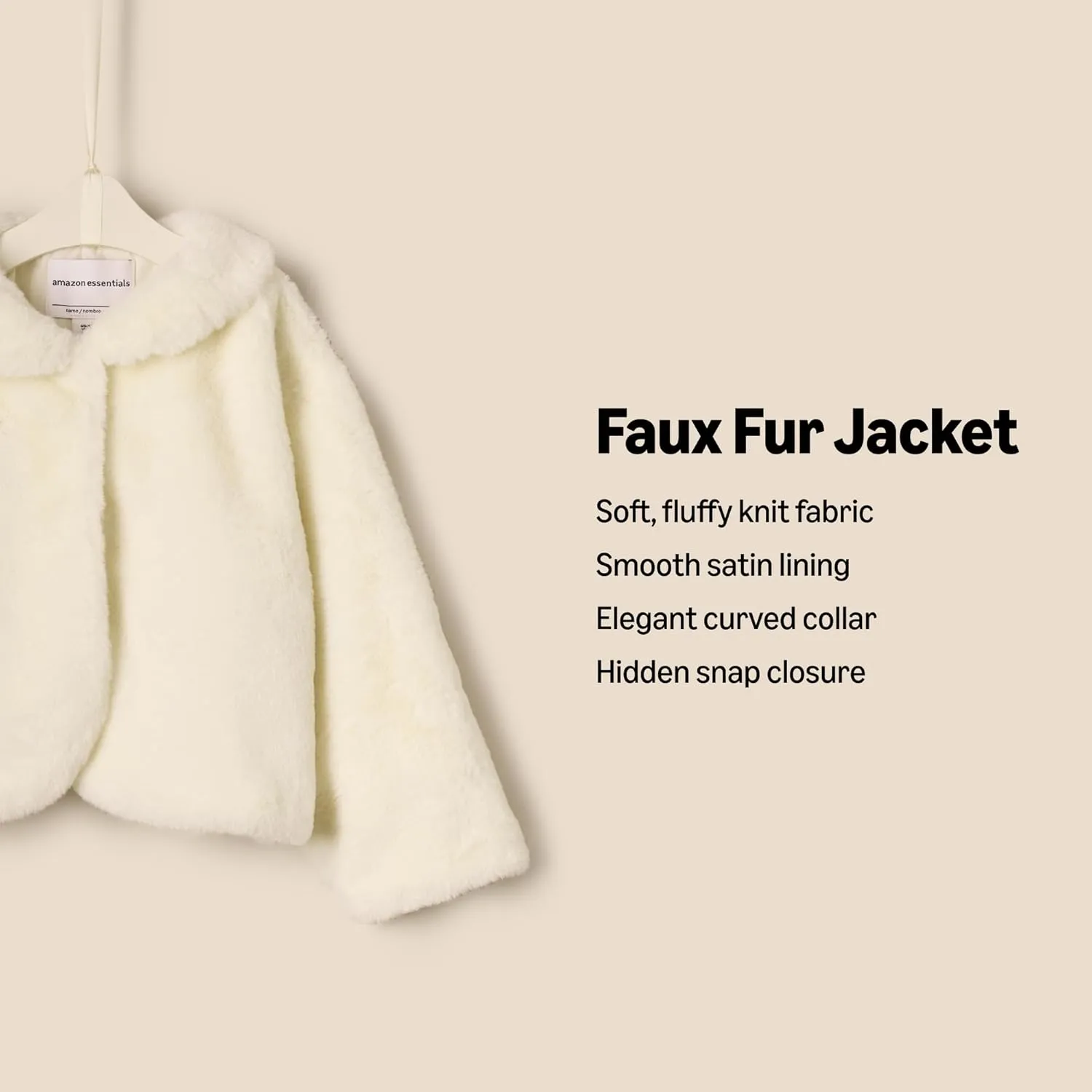Amazon Essentials x Sofia Grainge Toddlers and Baby Girls' Faux Fur Jacket