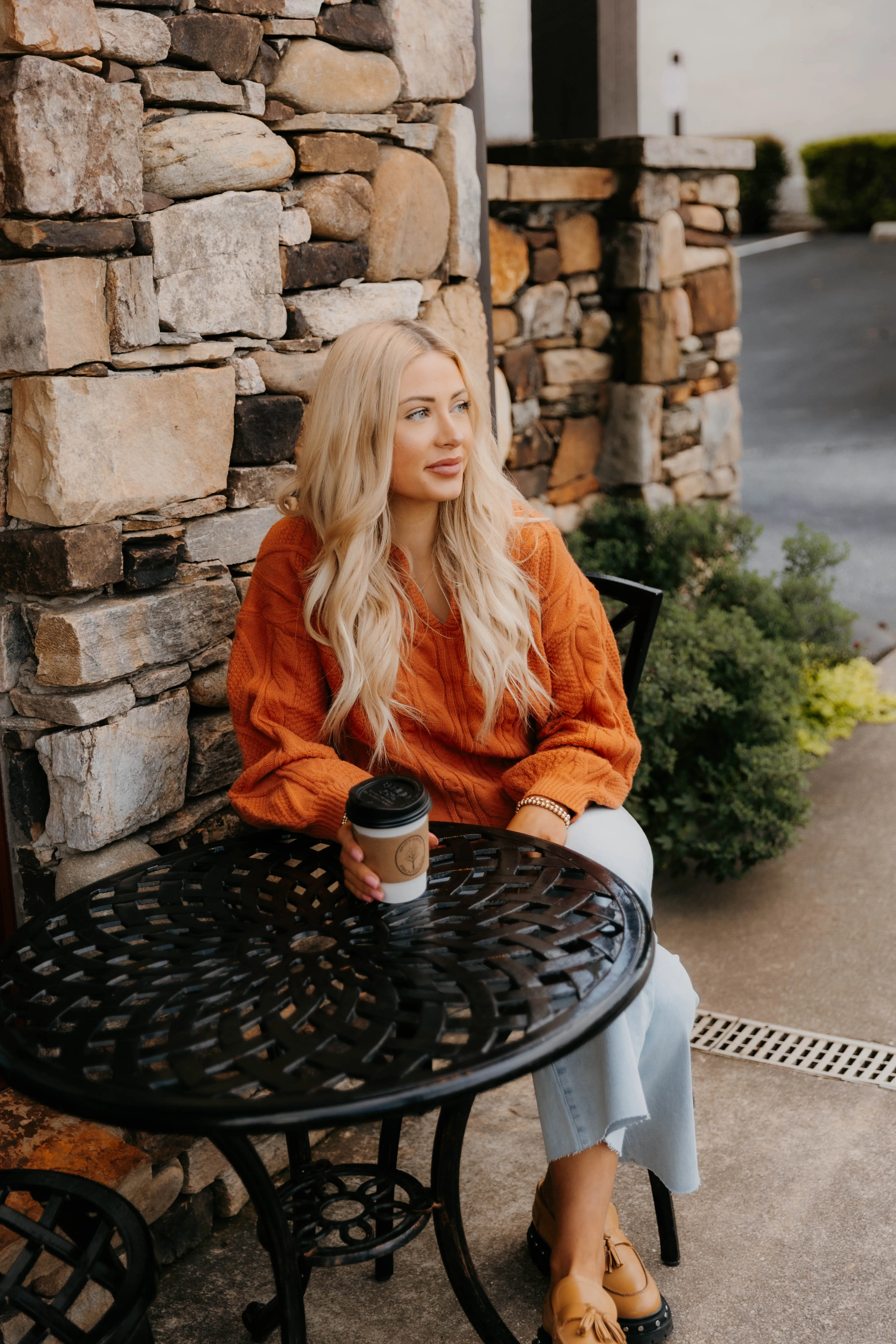 Angelica Collared Cable Knit Sweater