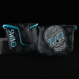 Black & Aqua Elephant Skull Mallet Cover