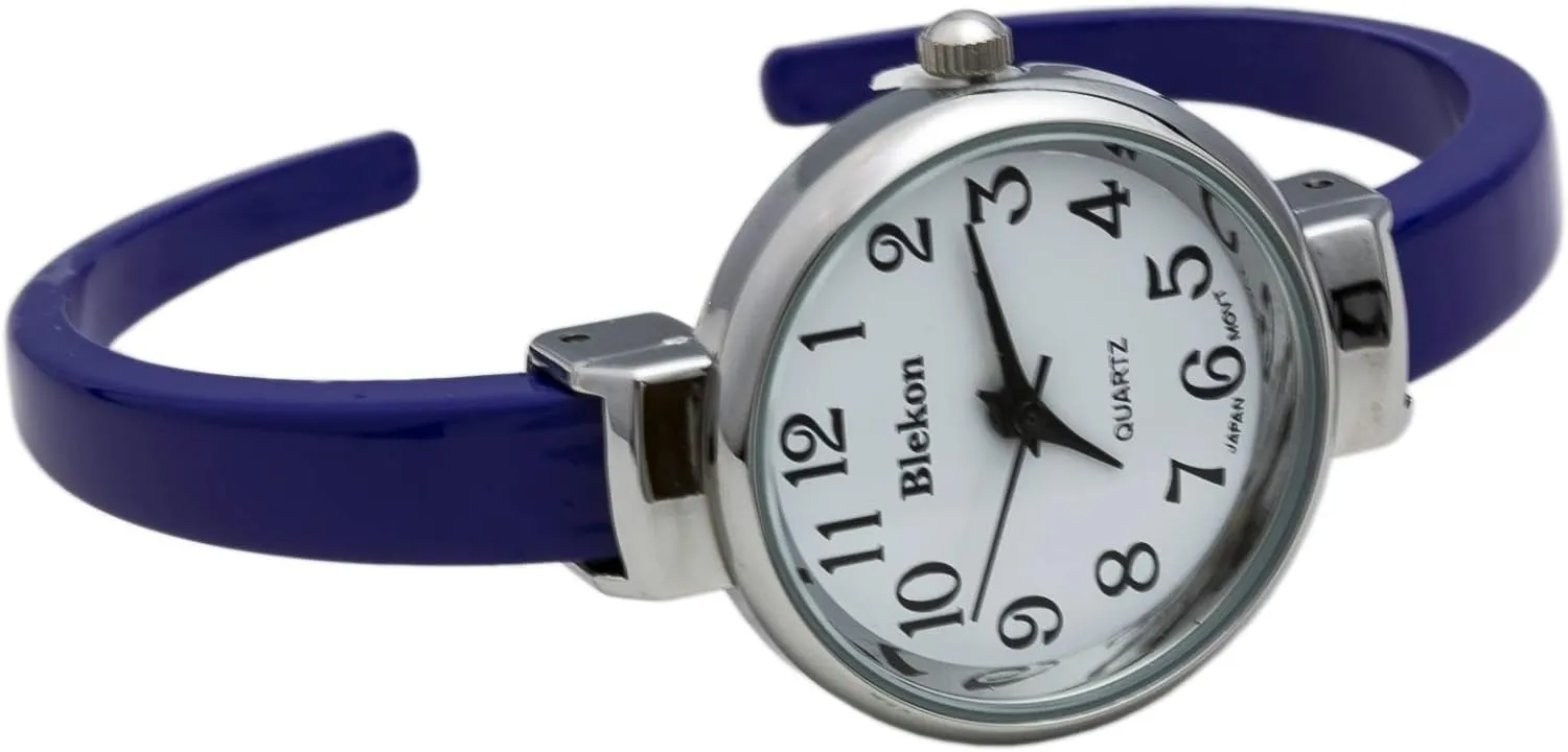 Blekon Collections Quartz Womens 26mm Delicate Metal Cuff Bangle Watch