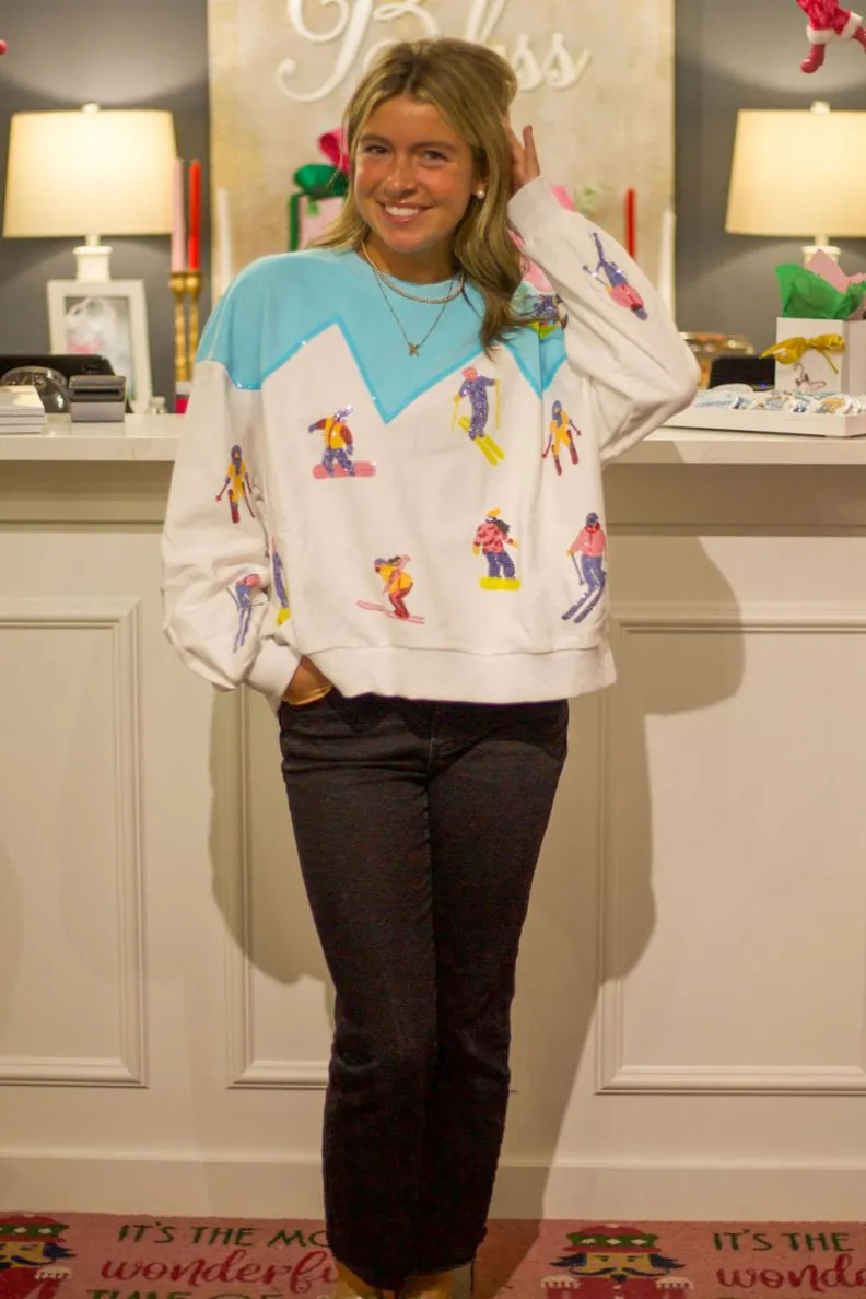 Blue Ski Mountain Graphic Sweatshirts