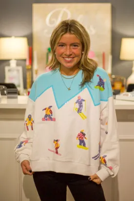 Blue Ski Mountain Graphic Sweatshirts