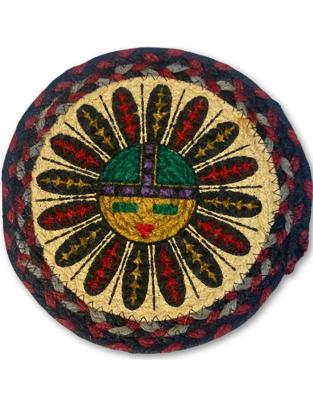 Braided Jute Round Trivets, Design #13