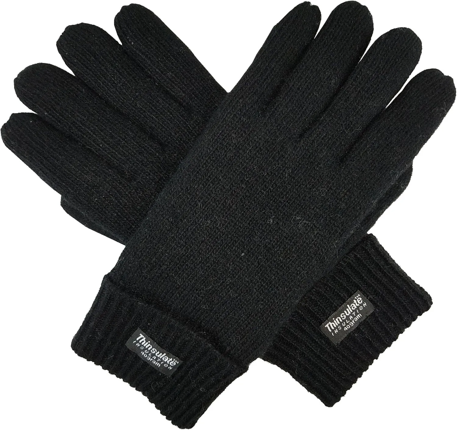 BRUCERIVER Men's Pure Wool Knitted Gloves with Thinsulate Lining