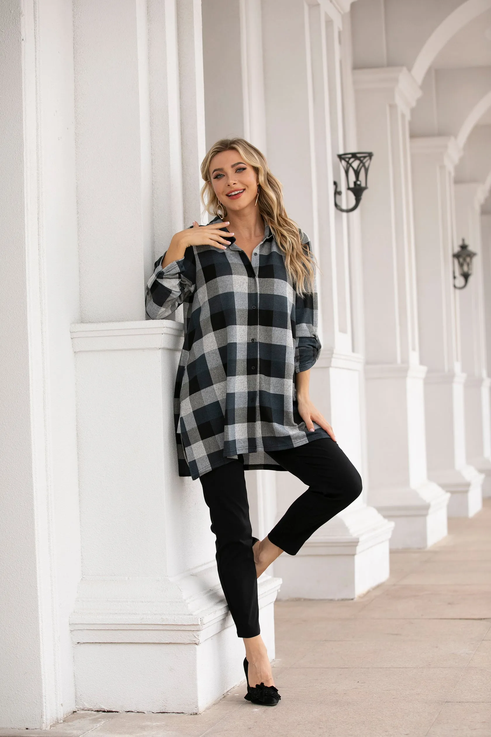 Checkered Button-Up Shirt