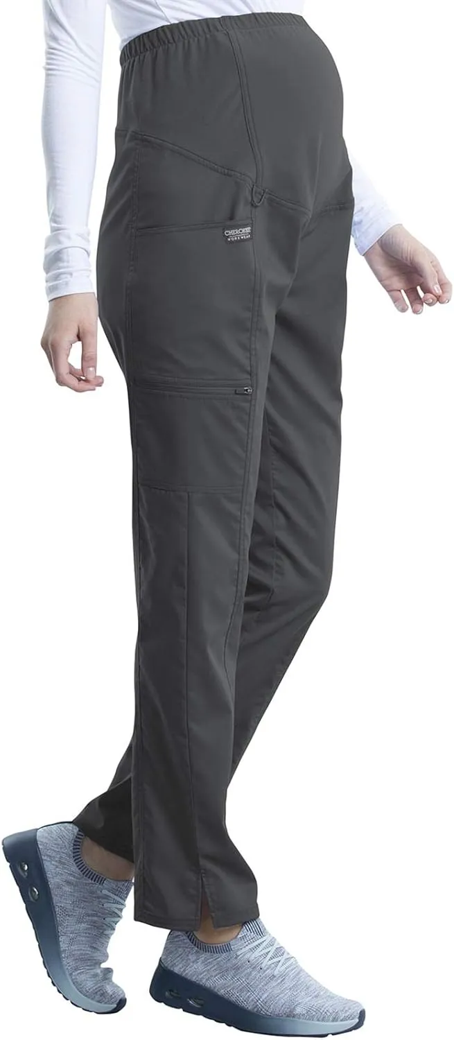 Cherokee Maternity Scrub Pants for Women Straight Leg Bottoms with Belly Coverage, Ultra Soft 2-Way Stretch Fabric - WW155