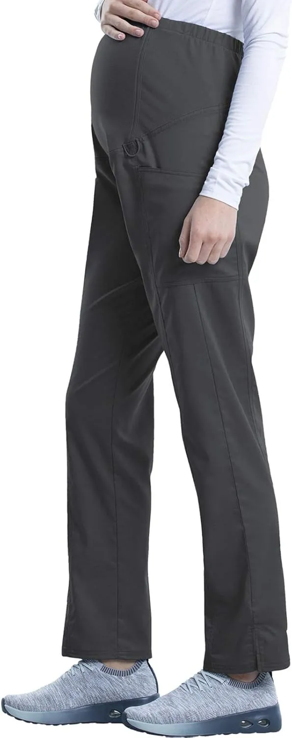 Cherokee Maternity Scrub Pants for Women Straight Leg Bottoms with Belly Coverage, Ultra Soft 2-Way Stretch Fabric - WW155