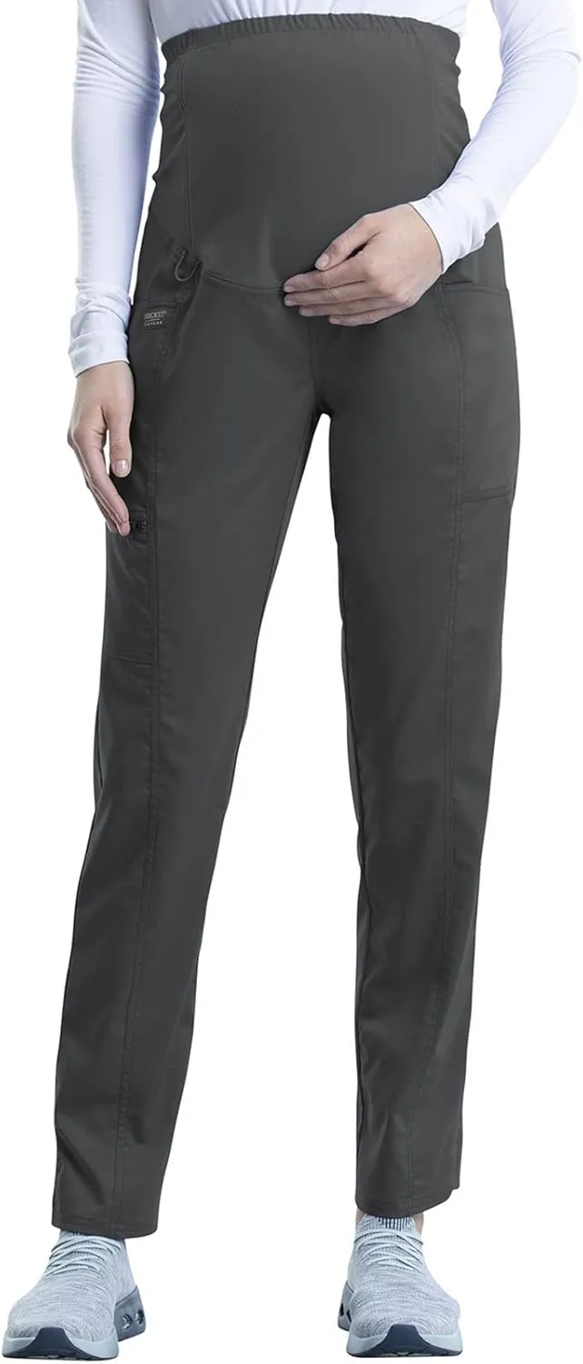 Cherokee Maternity Scrub Pants for Women Straight Leg Bottoms with Belly Coverage, Ultra Soft 2-Way Stretch Fabric - WW155