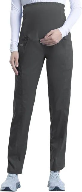 Cherokee Maternity Scrub Pants for Women Straight Leg Bottoms with Belly Coverage, Ultra Soft 2-Way Stretch Fabric - WW155