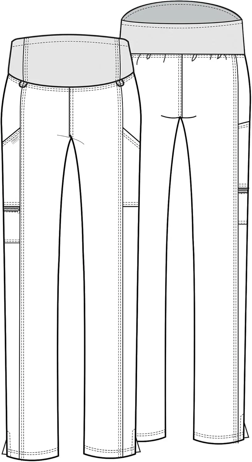 Cherokee Maternity Scrub Pants for Women Straight Leg Bottoms with Belly Coverage, Ultra Soft 2-Way Stretch Fabric - WW155