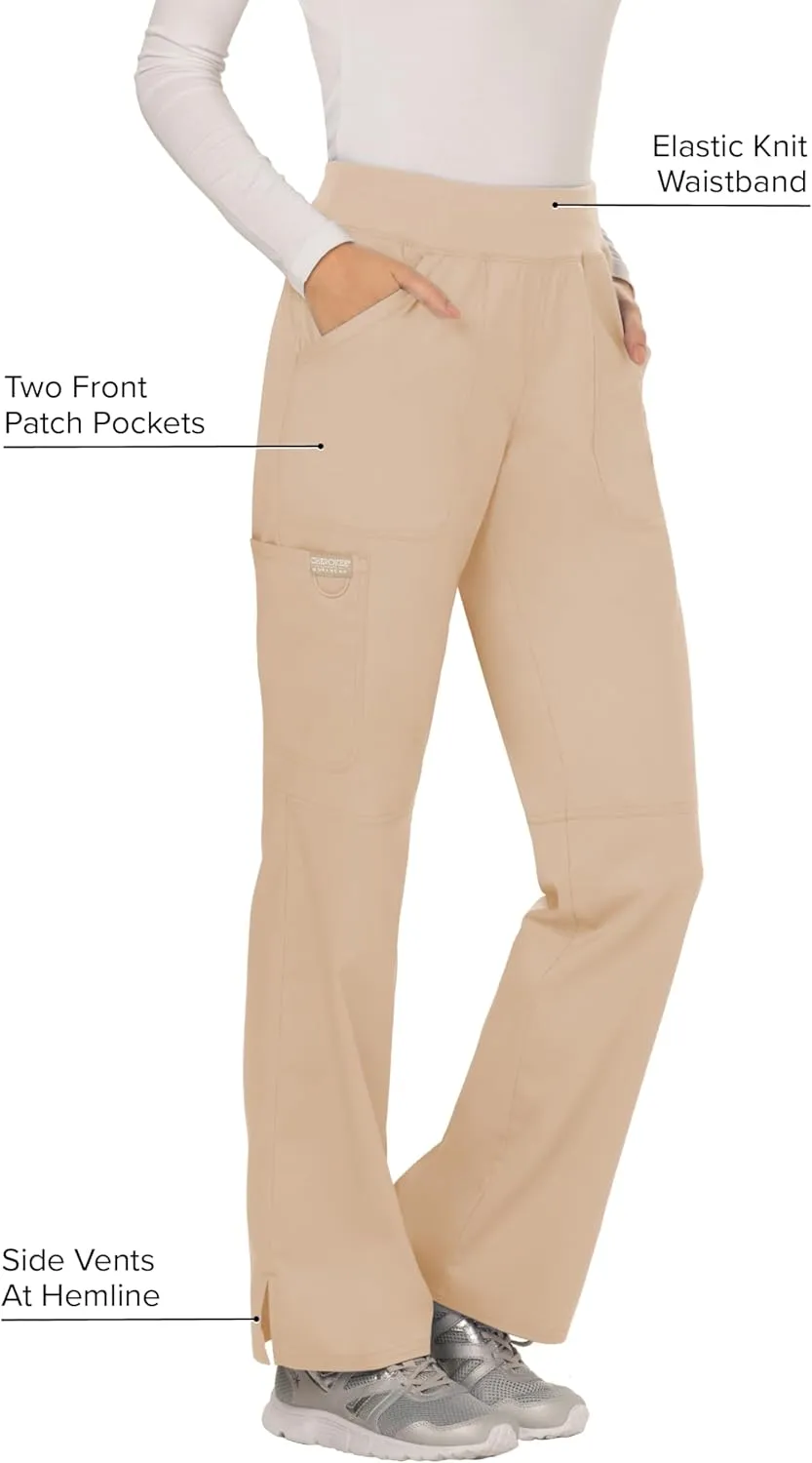 Cherokee Women Scrub Pant with Straight Leg Pull-on Pant Medical Bottom with 4 Pocket & 2-Way Stretch Fabric - WW110
