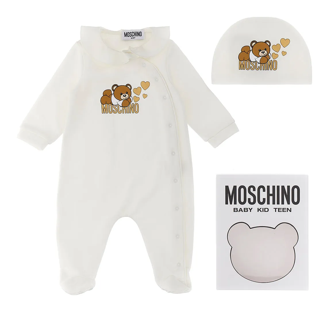 Cloud Baby Long Sleeve Ruggled Footie   Hat Gift Set