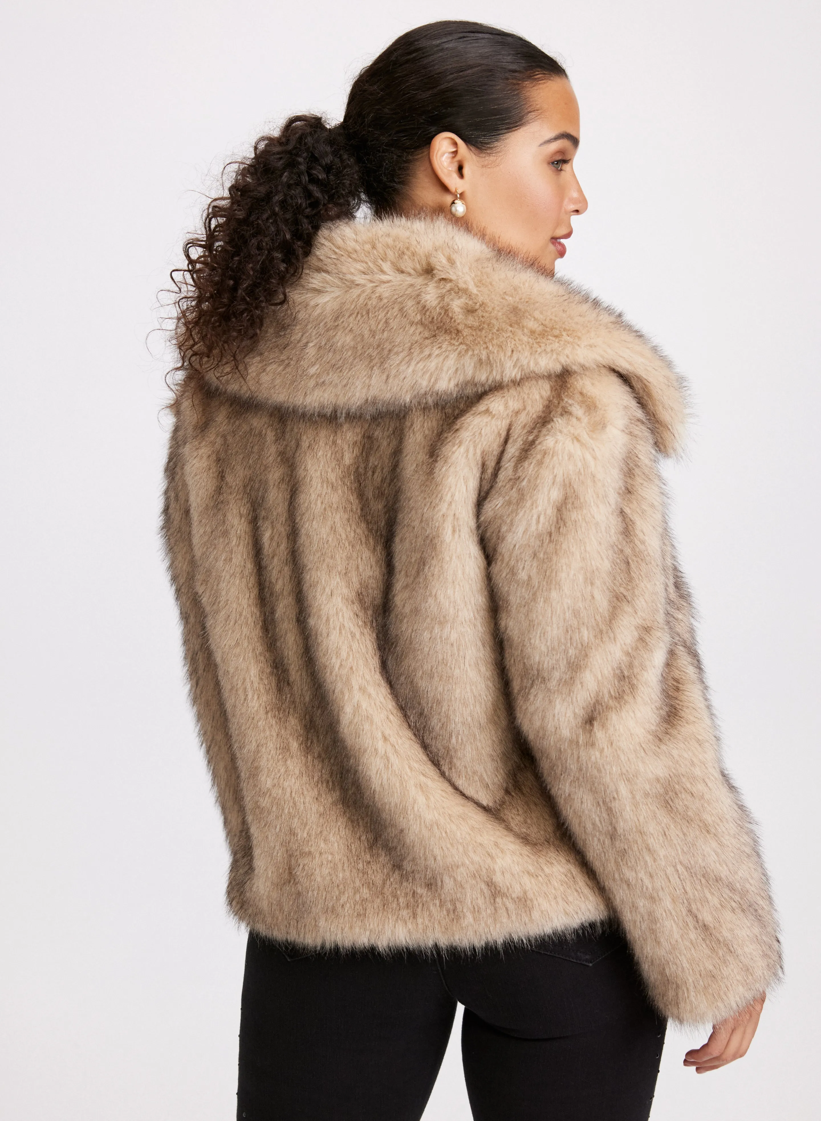 Cropped Faux Fur Coat