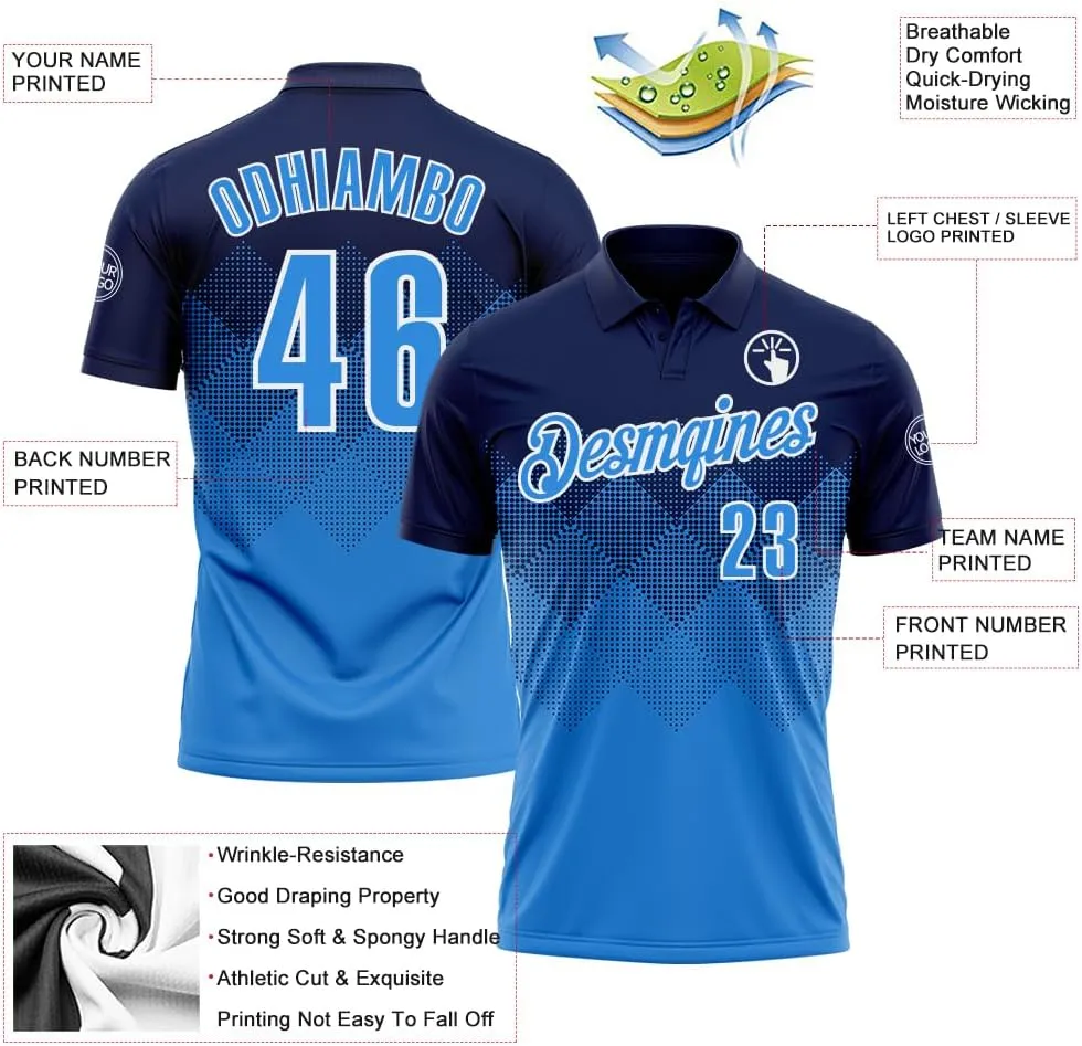 Custom Gradient Golf Polo Shirts Short Sleeve Bowling Dart Tennis Jersey Top Design Men Women Youth Work Business Tee