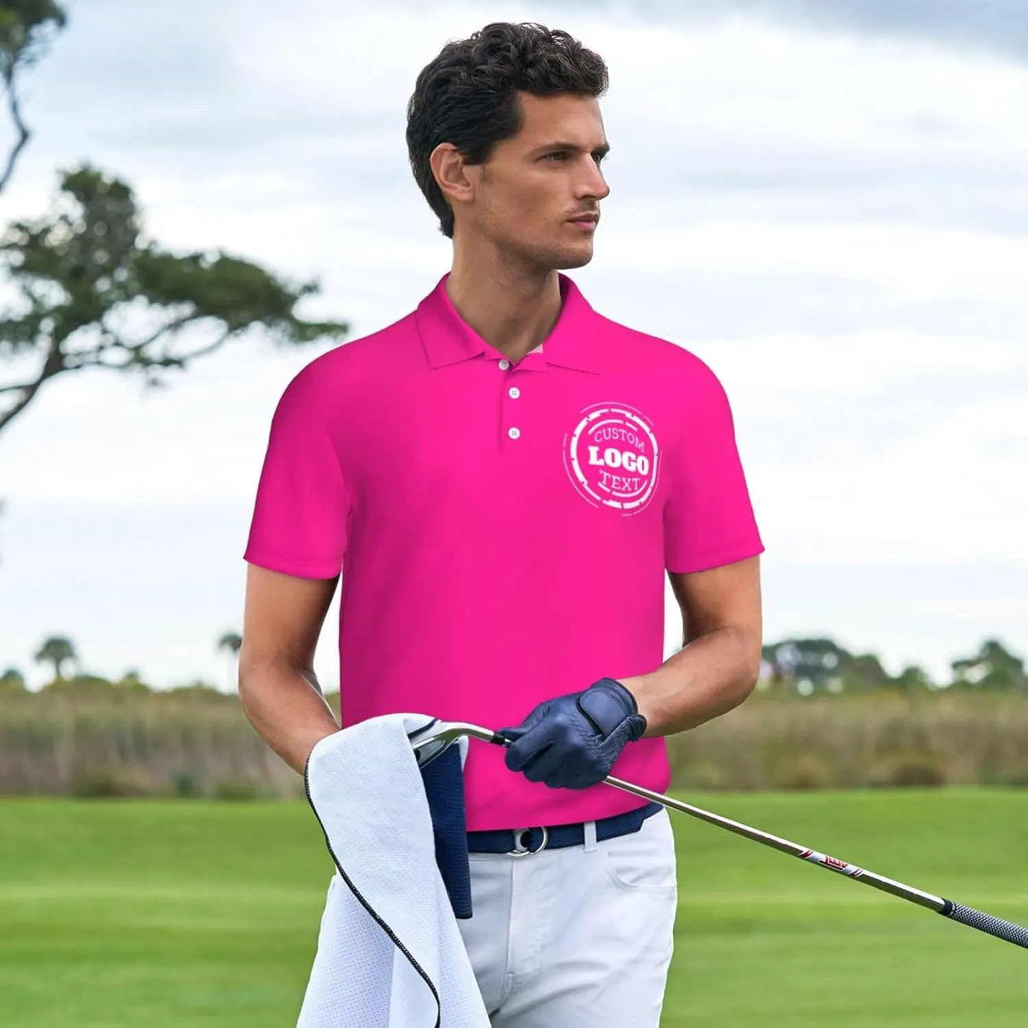 Custom Polo Shirts for Men Women Customized Design Your Own Text Logo Photo Name Dry Fit Golf Shirt