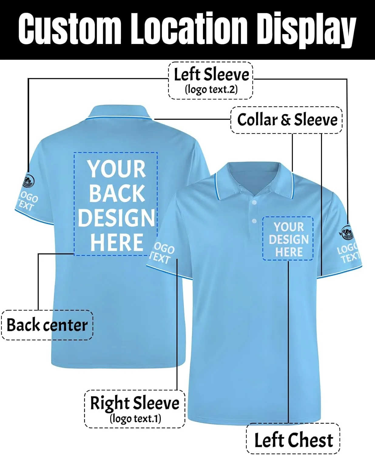 Custom Polo Shirts for Men Women Design Your Own Logo Text Customize Dry Fit Polo Personalized Golf Work Shirt Gift S-5XL