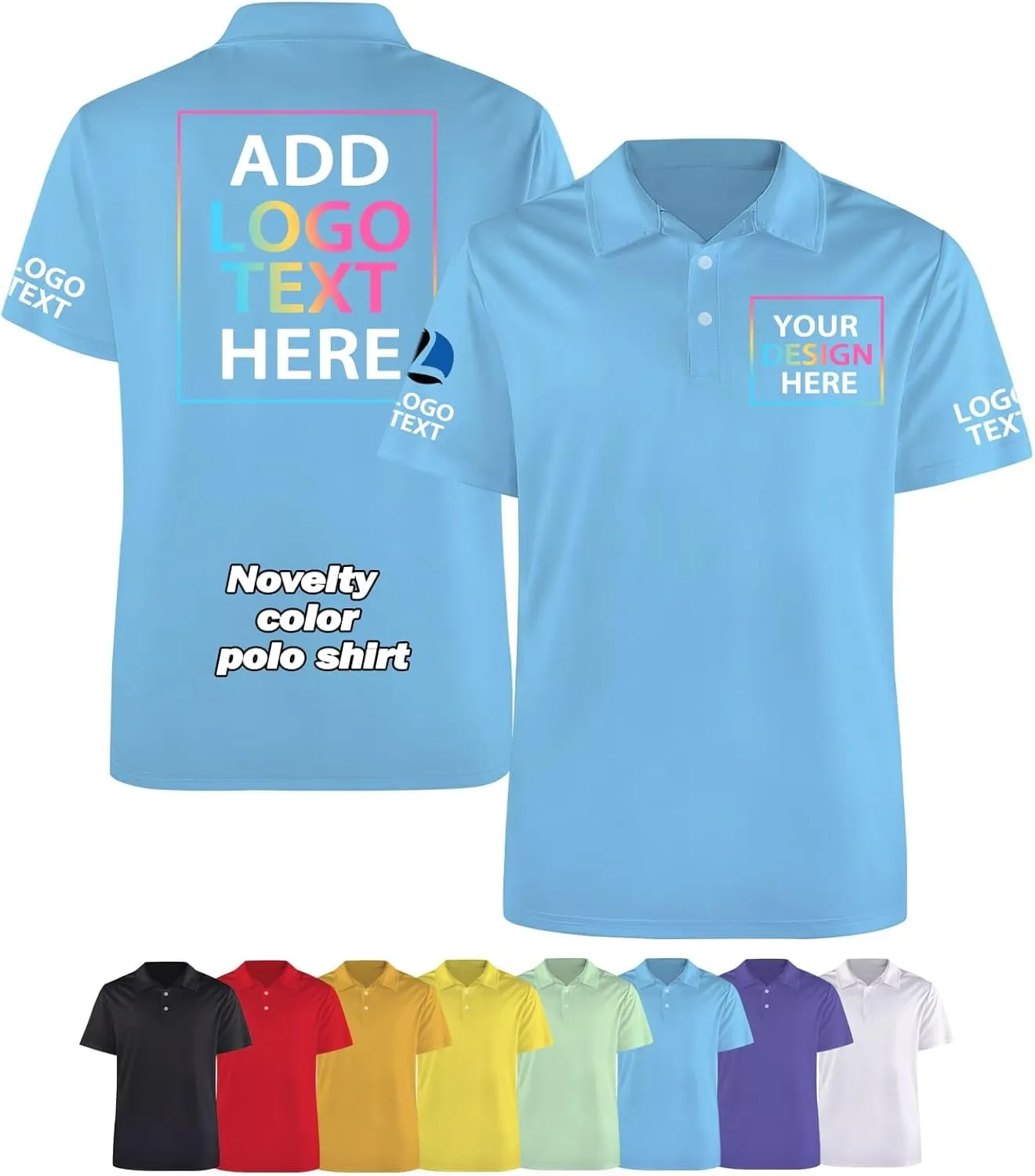 Custom Polo Shirts for Men Women Design Your Own Logo Text Customize Dry Fit Polo Personalized Golf Work Shirt Gift S-5XL