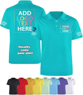Custom Polo Shirts for Men Women Design Your Own Logo Text Customize Dry Fit Polo Personalized Golf Work Shirt Gift S-5XL