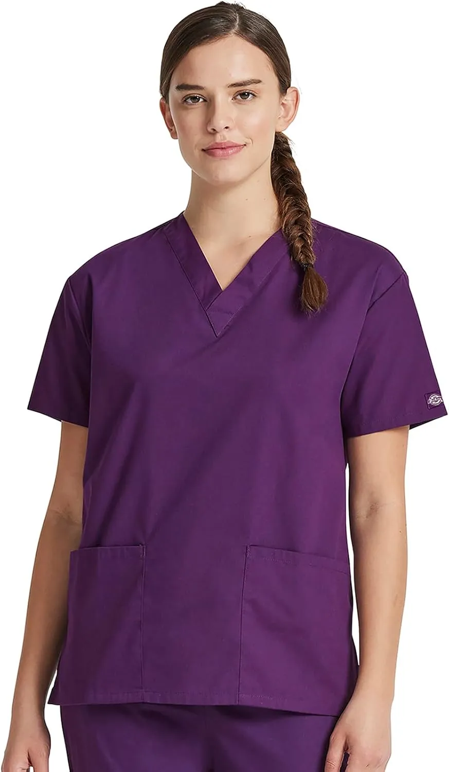 Dickies Women's V-Neck Scrub Top with 3 Pockets and Side Vents - 86706