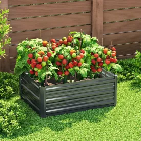 Durable Galvanized Raised Garden Bed, 80x60x30cm - Greenfingers