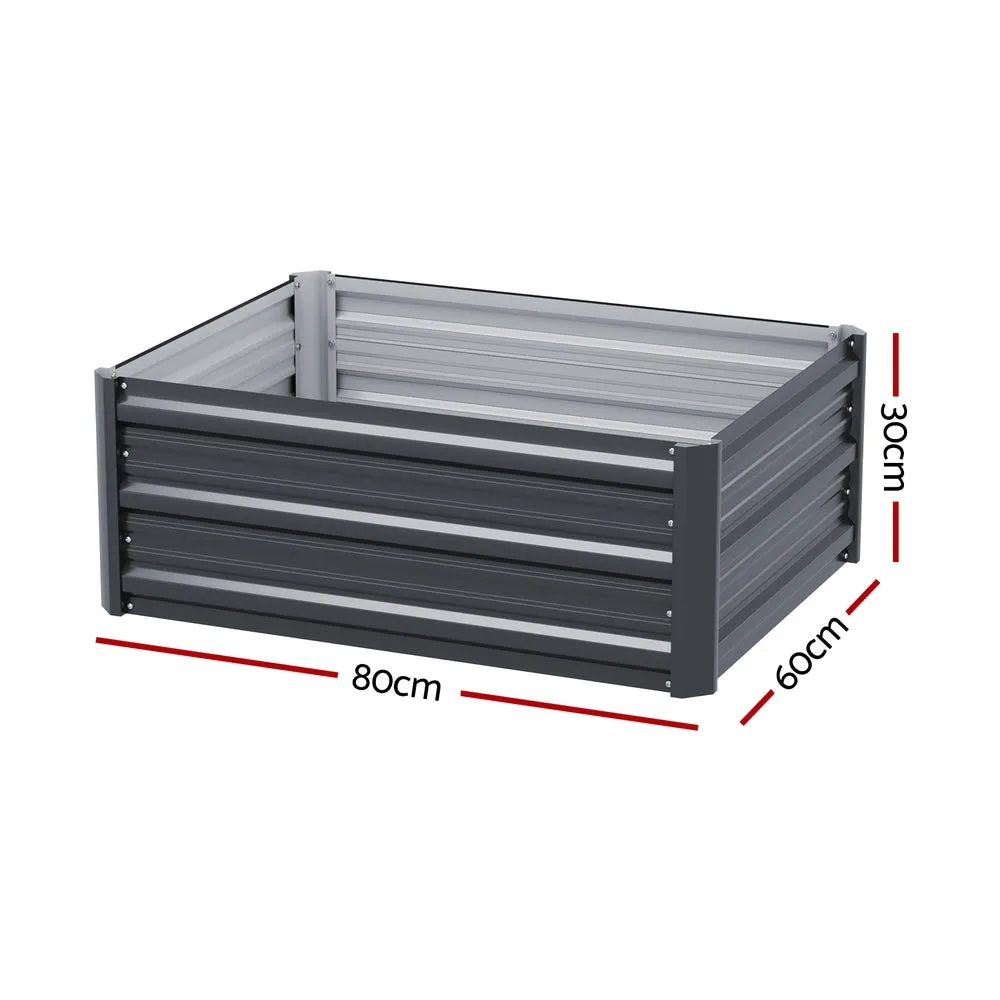 Durable Galvanized Raised Garden Bed, 80x60x30cm - Greenfingers