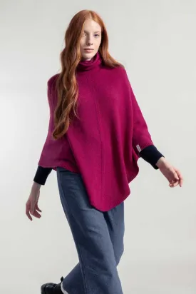 Elisabetta Cashmere Poncho Red