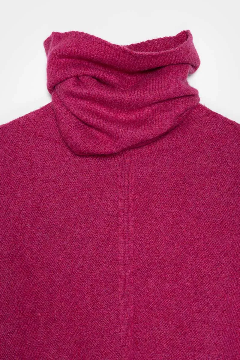 Elisabetta Cashmere Poncho Red