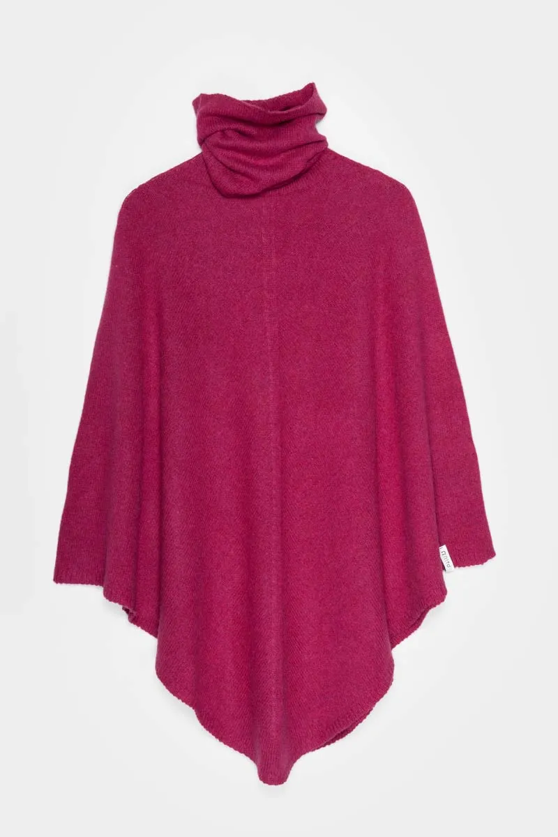 Elisabetta Cashmere Poncho Red