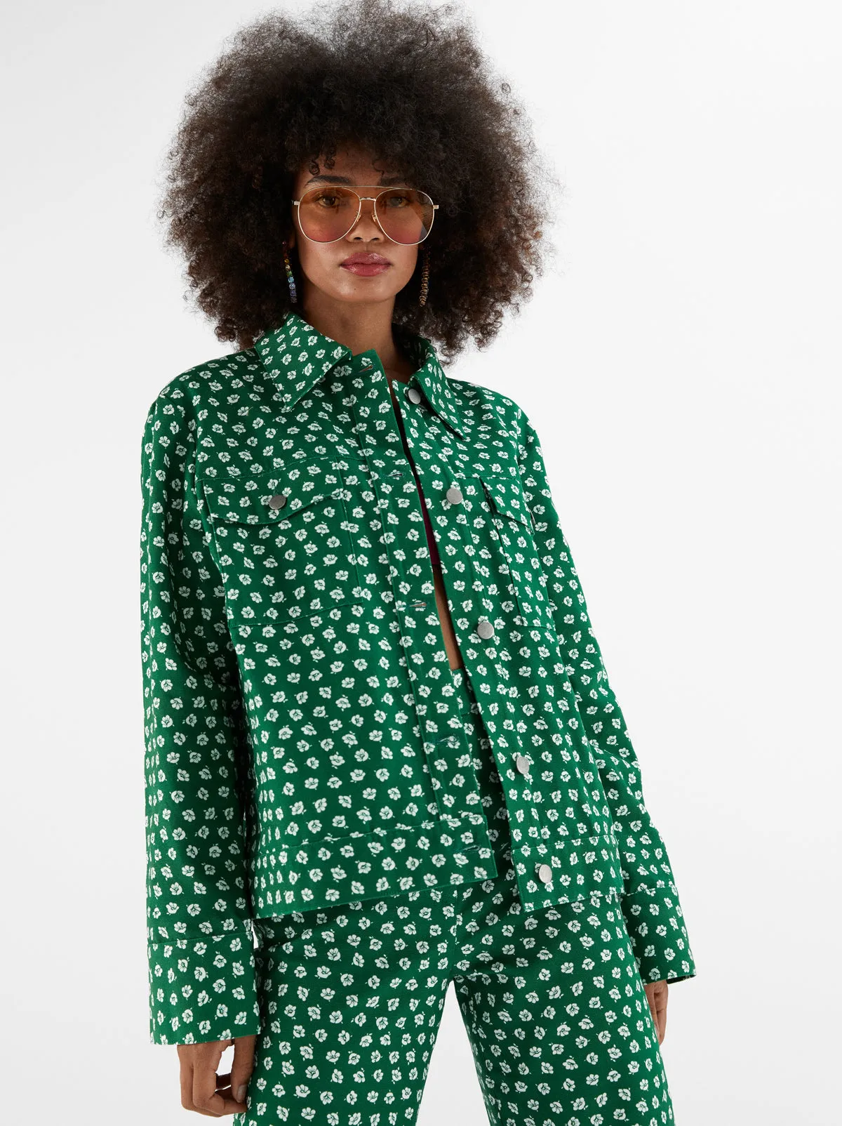 Erico Green Ditsy Floral Jacket