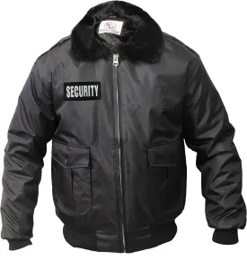 First Class Watch-Guard Bomber Jacket with Reflective Security ID (Black)