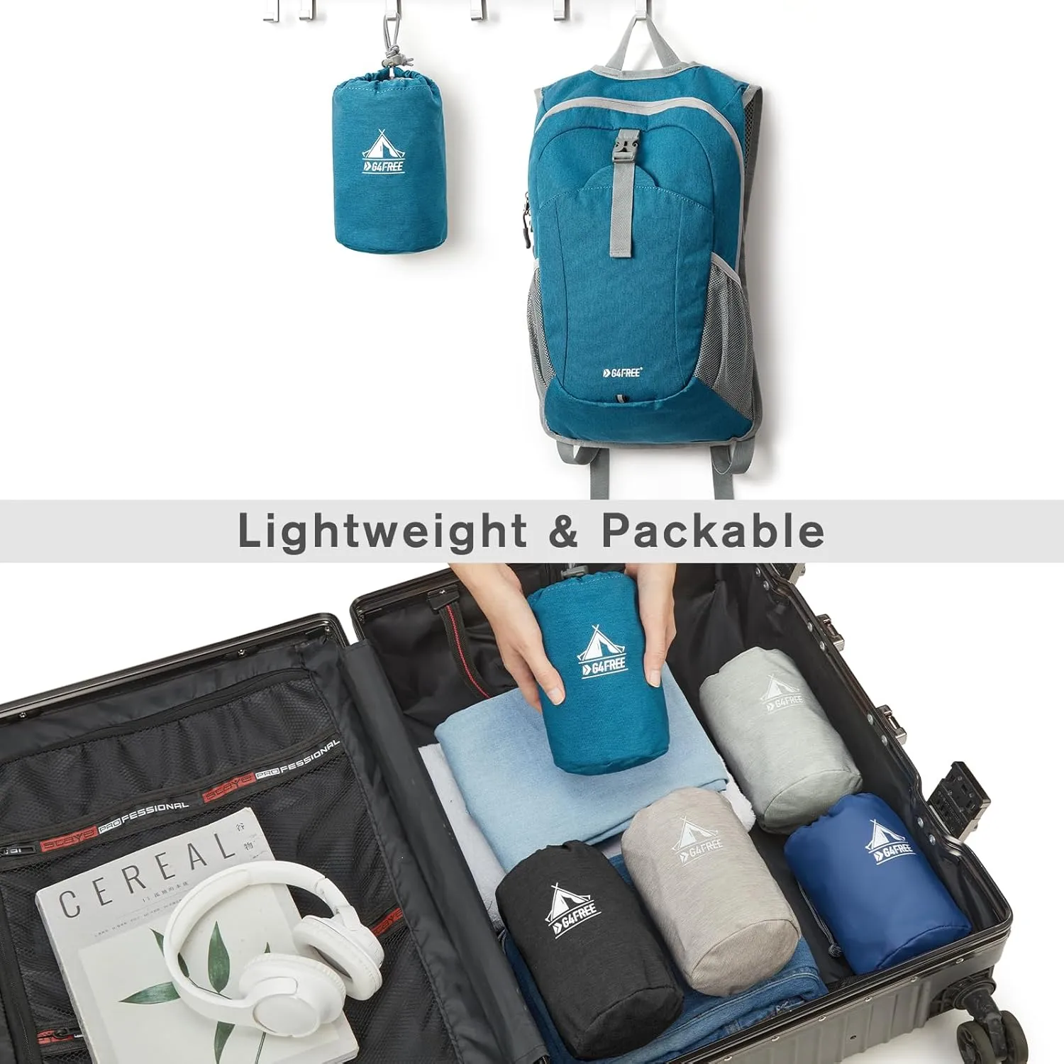 G4Free 12L Hiking Backpack, Lightweight Small Hiking Daypack for Outdoor Travel Mini Foldable Shoulder Bag