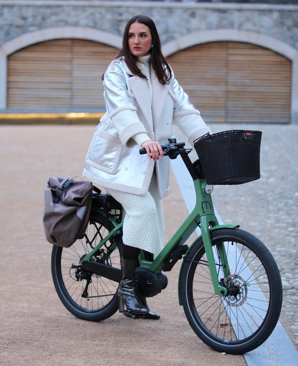 GALLACTIC SILVER AND WHITE OVERSIZED COTTON COAT
