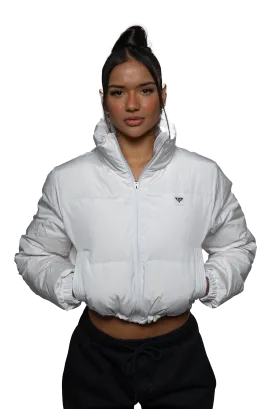 Horizon Cropped Puffer Jacket - White