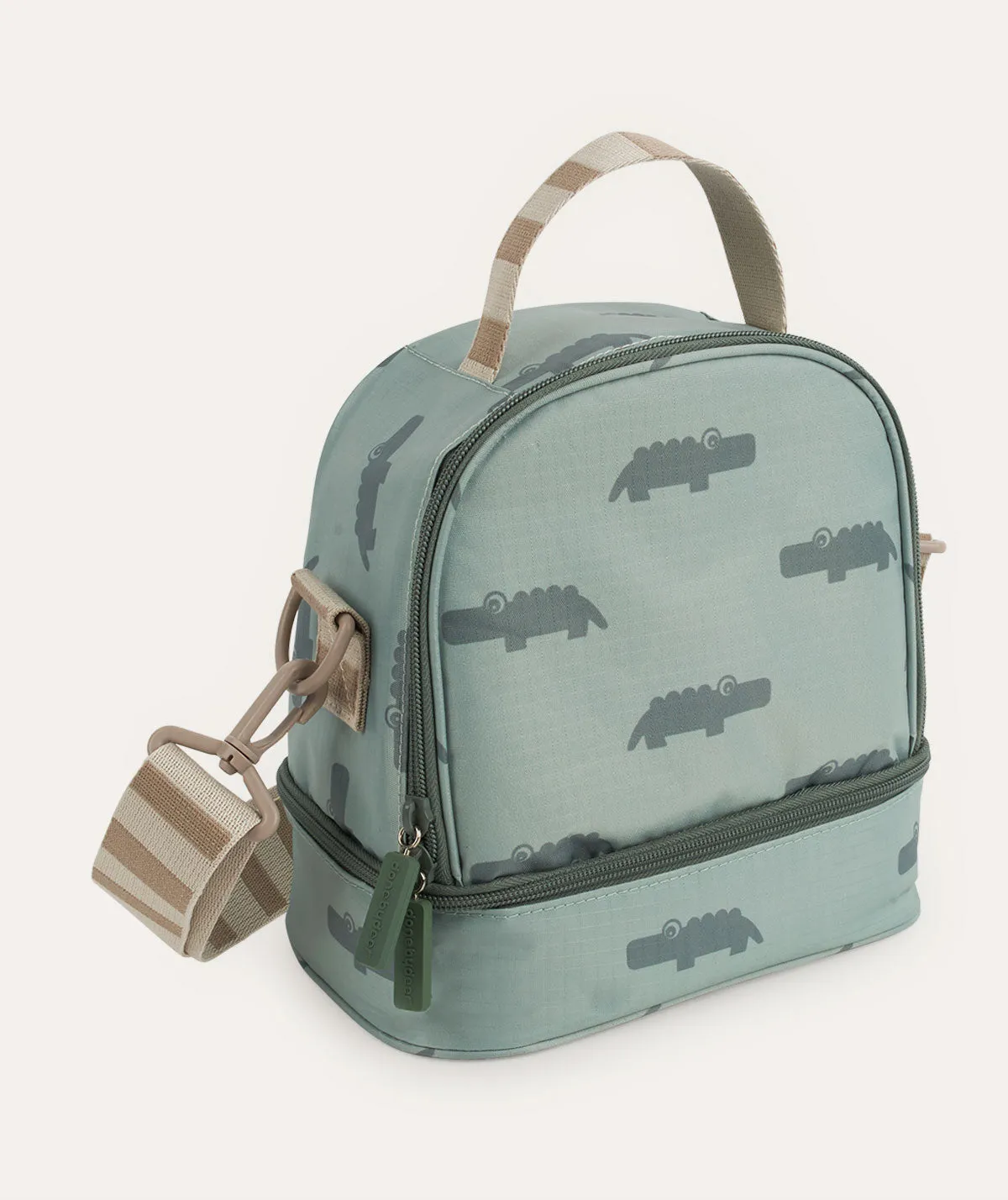 Kiddish Insulated Lunch Bag - Green Croco