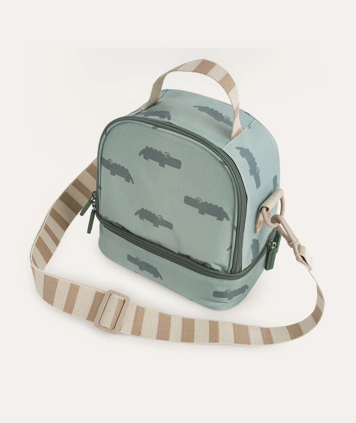 Kiddish Insulated Lunch Bag - Green Croco