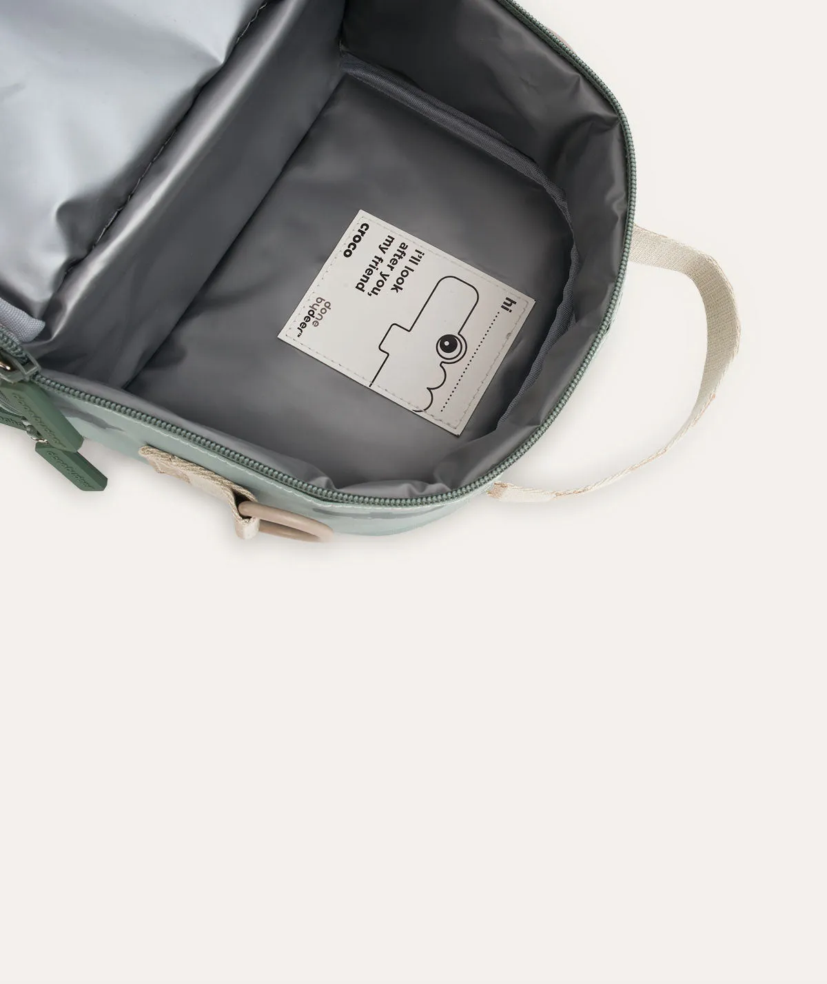 Kiddish Insulated Lunch Bag - Green Croco