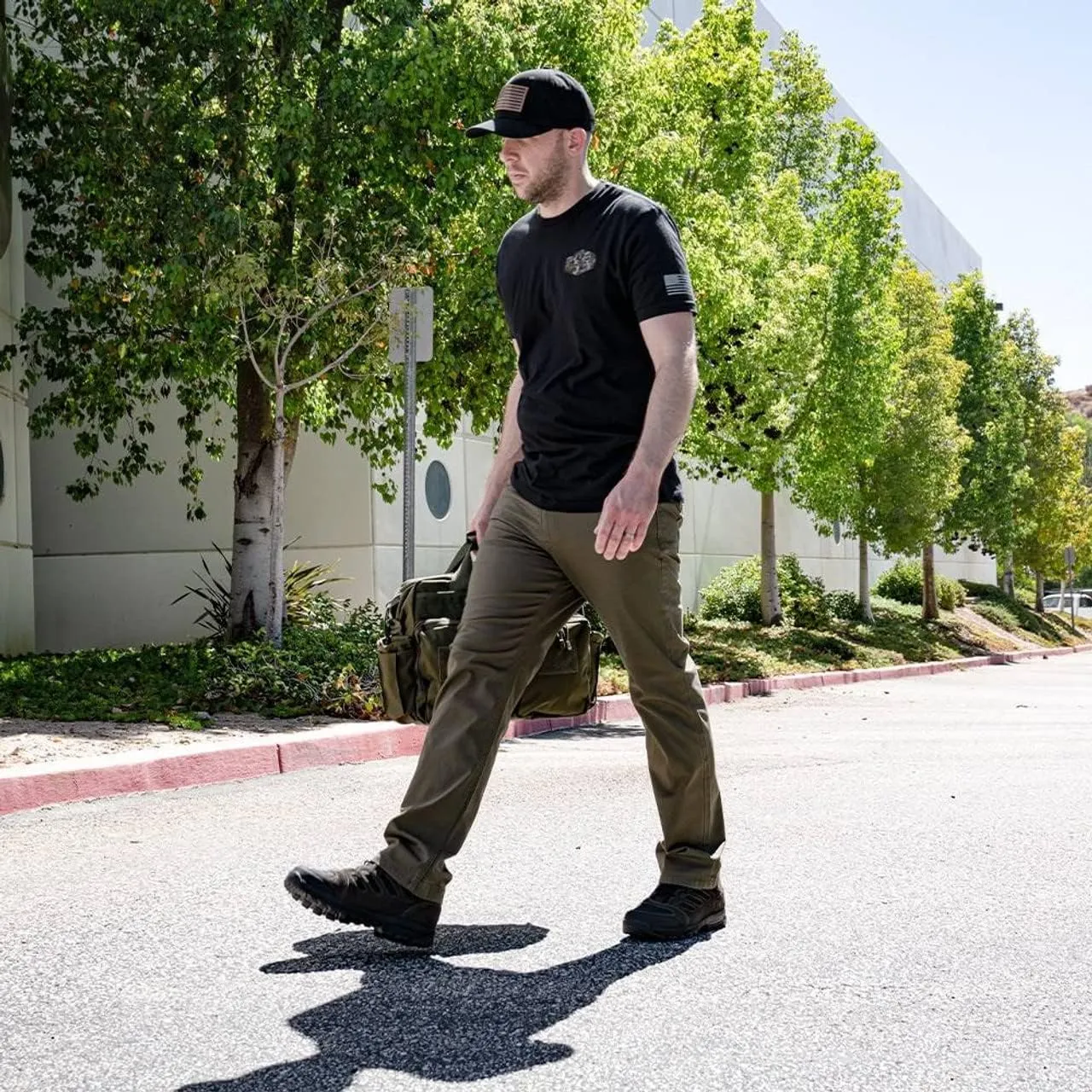 LAPG Men's Terrain Flex Straight Fit Pant, Tactical Stretch Pants for Men, Durable 9 Pocket Covert Casual EDC Pant