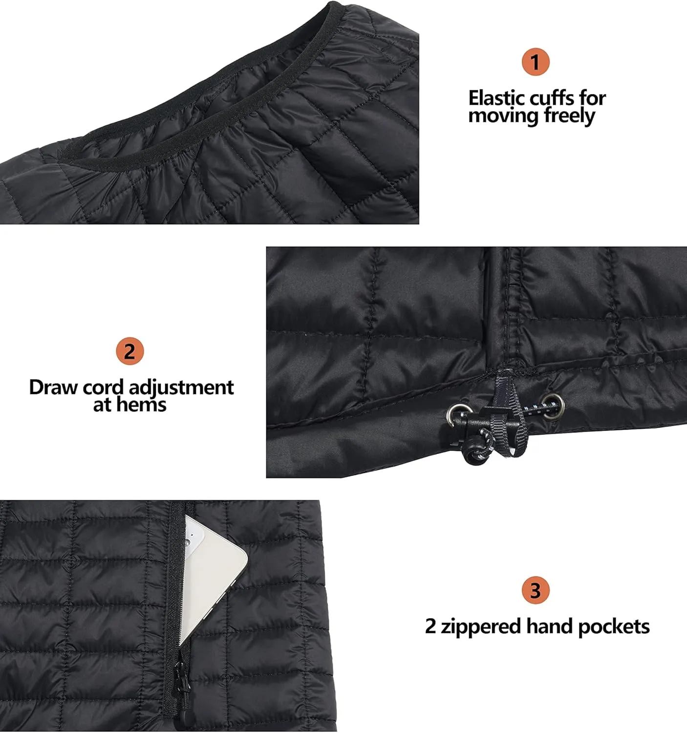 Little Donkey Andy Women's Puffer Vest, Lightweight Warm Sleeveless Jacket for Hiking Travel Golf