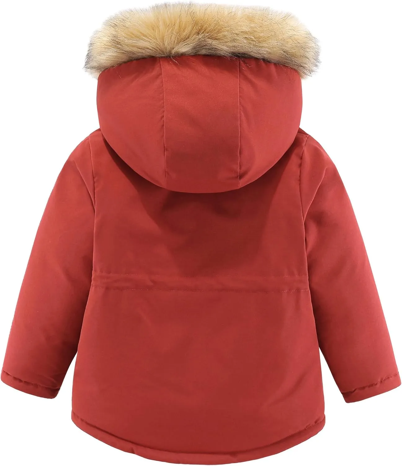 M2C Girls Fleece Lined Cotton Padded Puffer Jacket with Faux Fur Trim