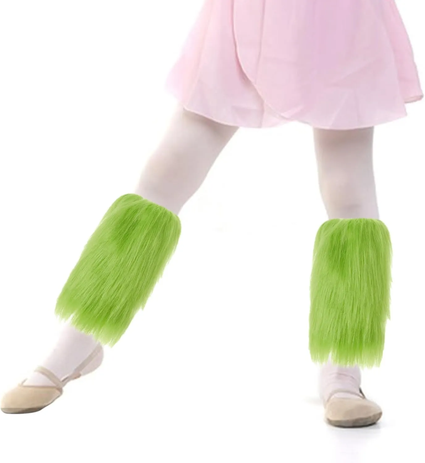 MBMSHEGH Kid Girl Faux Fur Leg Warmers Solid Color Soft Cozy Fuzzy Boot Cuff Cover Party Costumes Winter Clothes