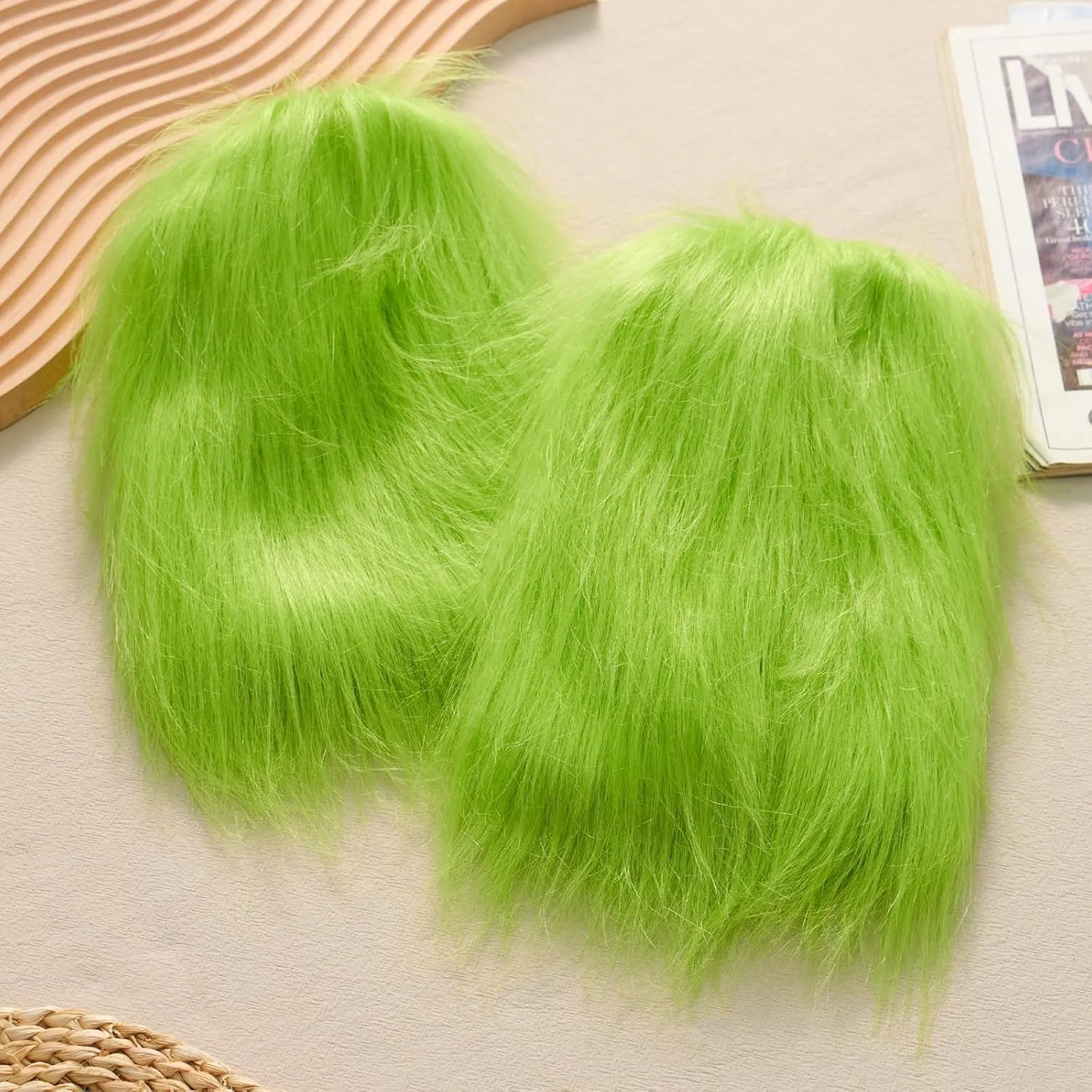 MBMSHEGH Kid Girl Faux Fur Leg Warmers Solid Color Soft Cozy Fuzzy Boot Cuff Cover Party Costumes Winter Clothes