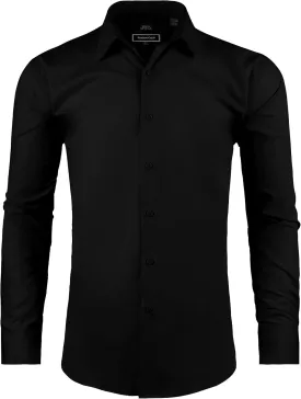 Men's Dress Shirt Slim Fit Long Sleeve Full Stretch Wrinkle-Resistant Business Casual Solid Button Down Shirts