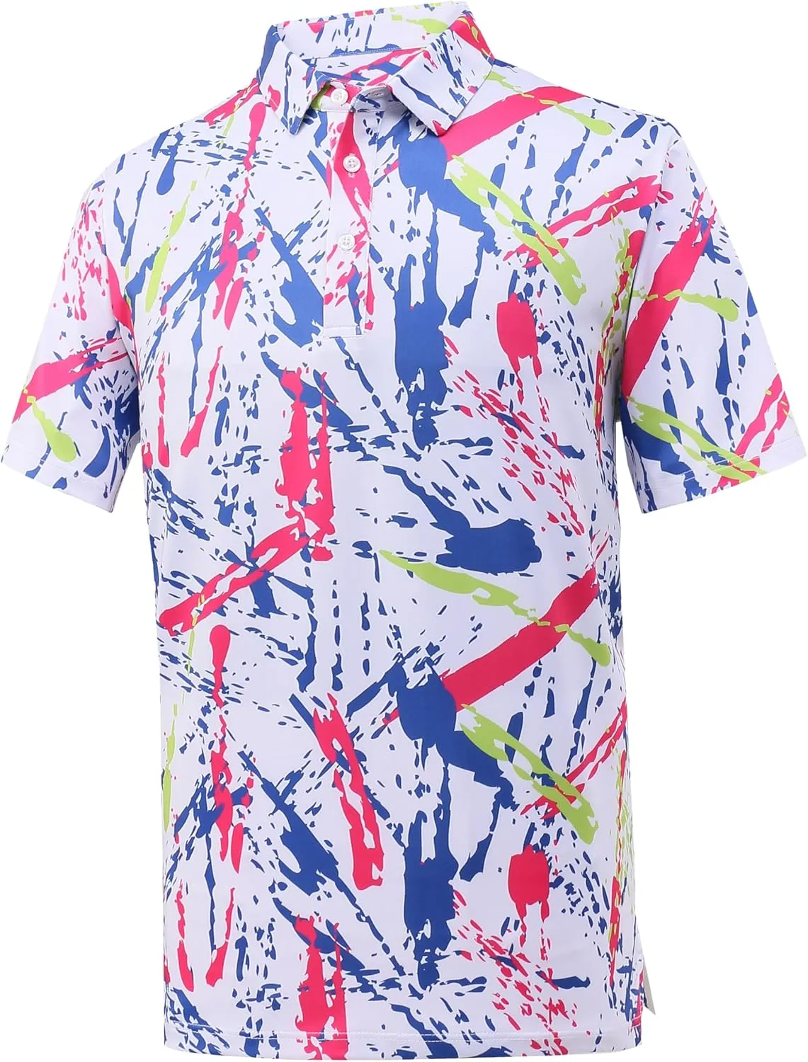 Mens Dry Fit Athletic Golf Polo Shirts Short Sleeve Moisture Wicking Performance Fabric