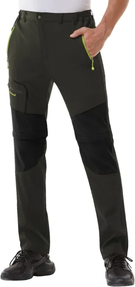 Men's Water Resistant Tactical Pants Lightweight Outdoor EDC Strech Pants for Hiking with Belt