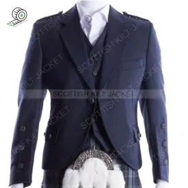 Midnight Blue Crail Kilt Jacket and Waistcoat