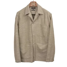 MIL chore coat in sand cotton linen canvas