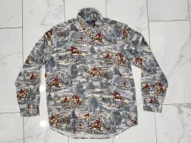 Nwt Polo Ralph Lauren Allover Equestrian Print Classic Fit Button Up