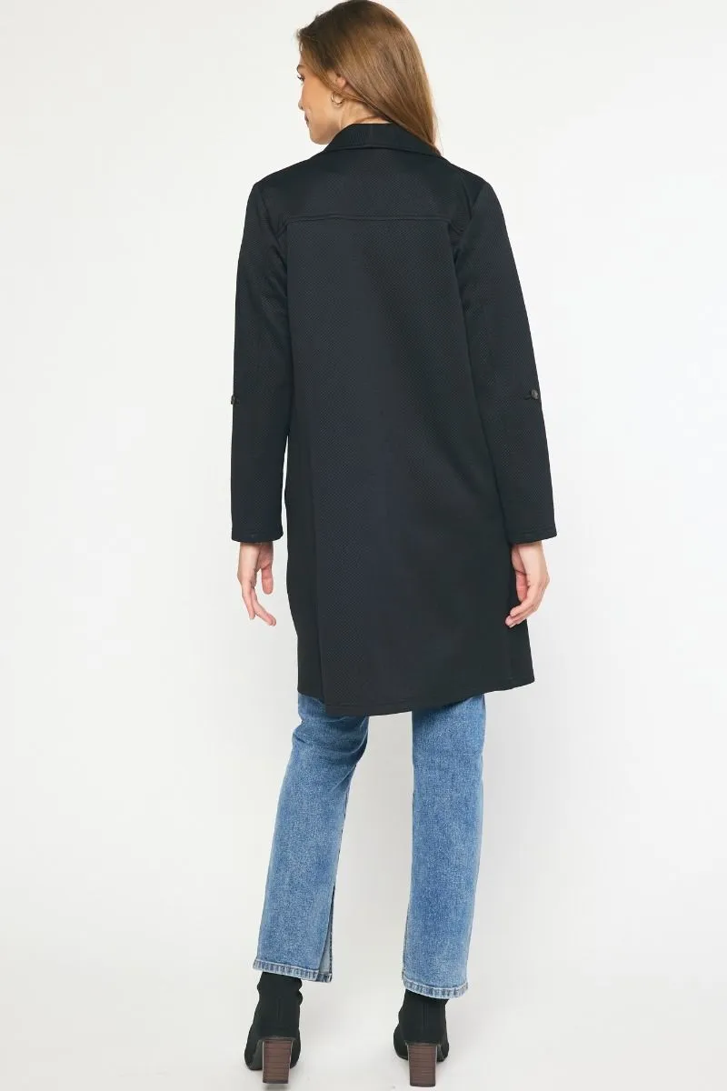 Obsessed Black Textured Jacket